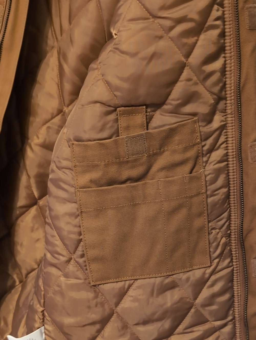 Wrangler Workwear tan jacket with dark brown corduroy collar Size Small 34-36 - Picture 6 of 7